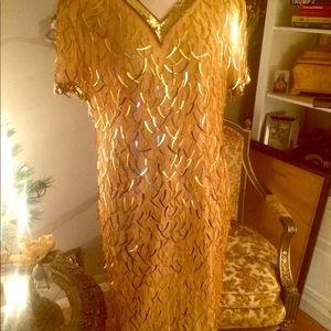 Jean for Joseph Le Bon gold fringe dress